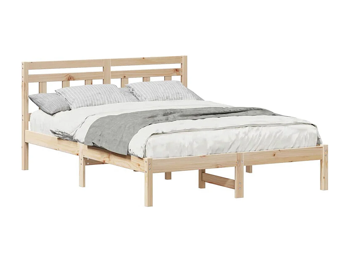 Cadre de lit avec tête de lit Marron Bois massif en pin