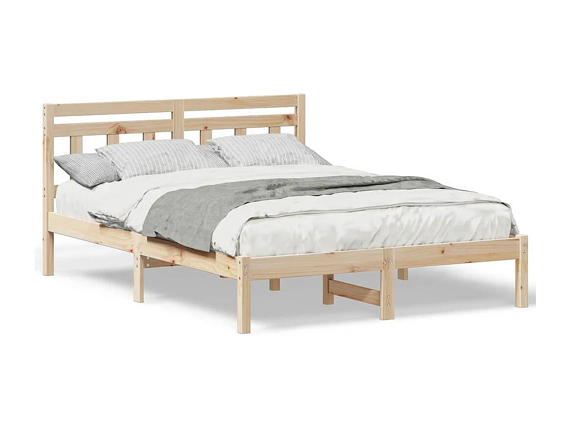 Cadre de lit avec tête de lit Marron Bois massif en pin