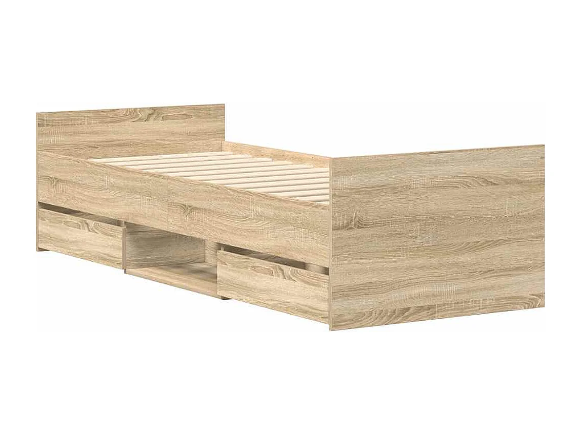 Estructura de cama sin colchón roble Sonoma 90x190 cm