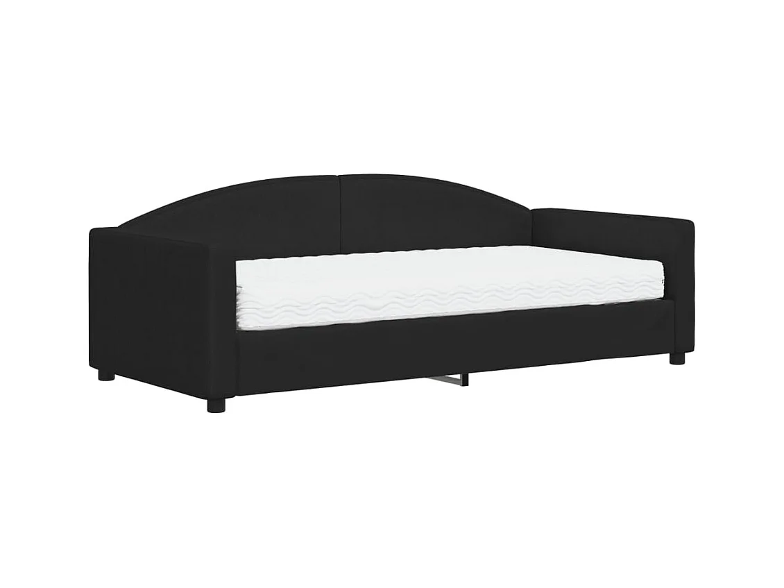 Dagbed met zwarte matras 90x190 cm stof