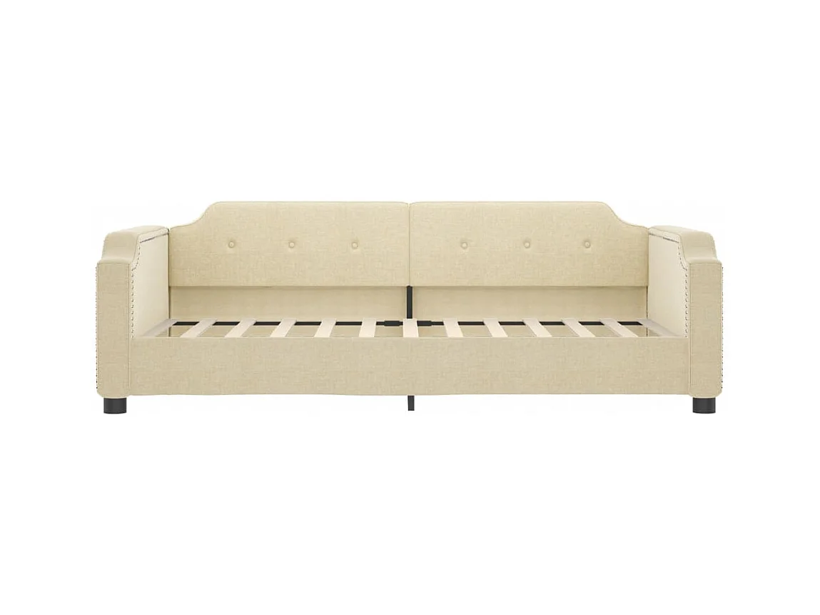 Dagbed met onderschuifbed en lades crème 100x200 cm stof