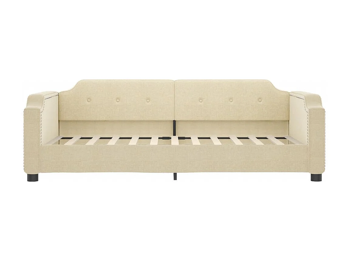 Tagesbett mit Ausziehbett und Schubladen creme 100x200 cm Stoff