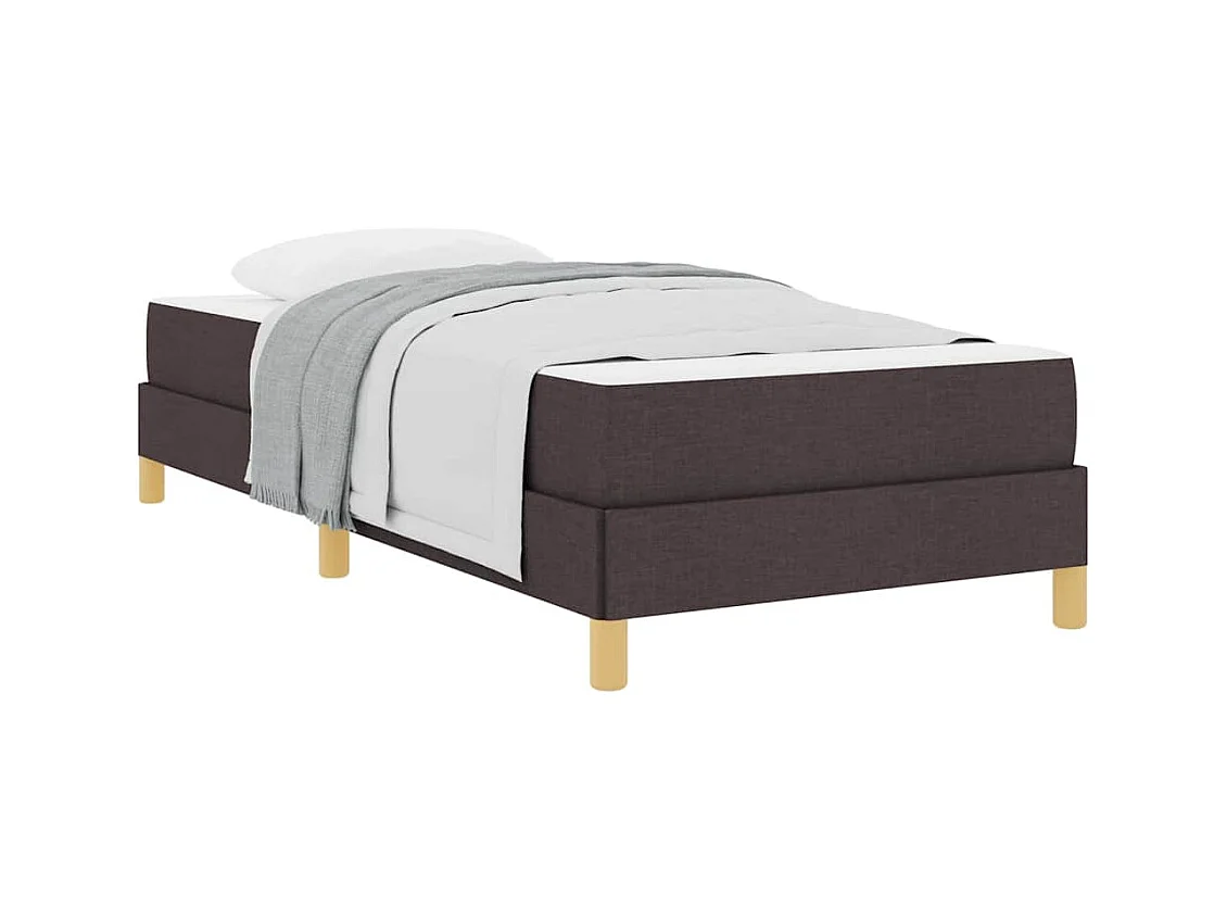 Letto a molle marrone 90 x 190 cm Tessuto, Legno ingegnerizzato