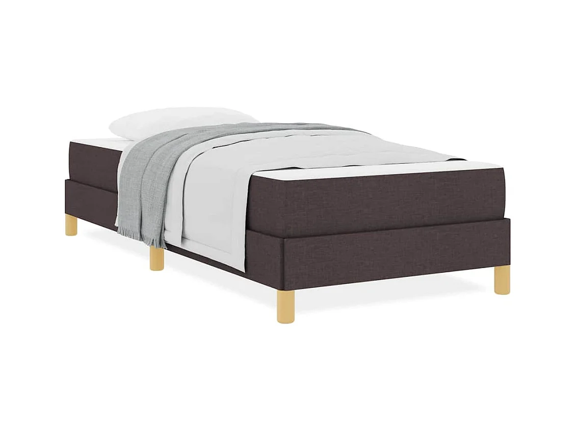 Letto a molle marrone 90 x 190 cm Tessuto, Legno ingegnerizzato