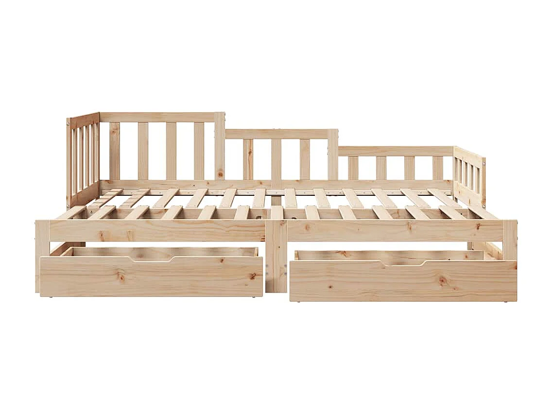 Tagesbett mit Ausziehbett und Schubladen ohne Matratze 90x190 cm