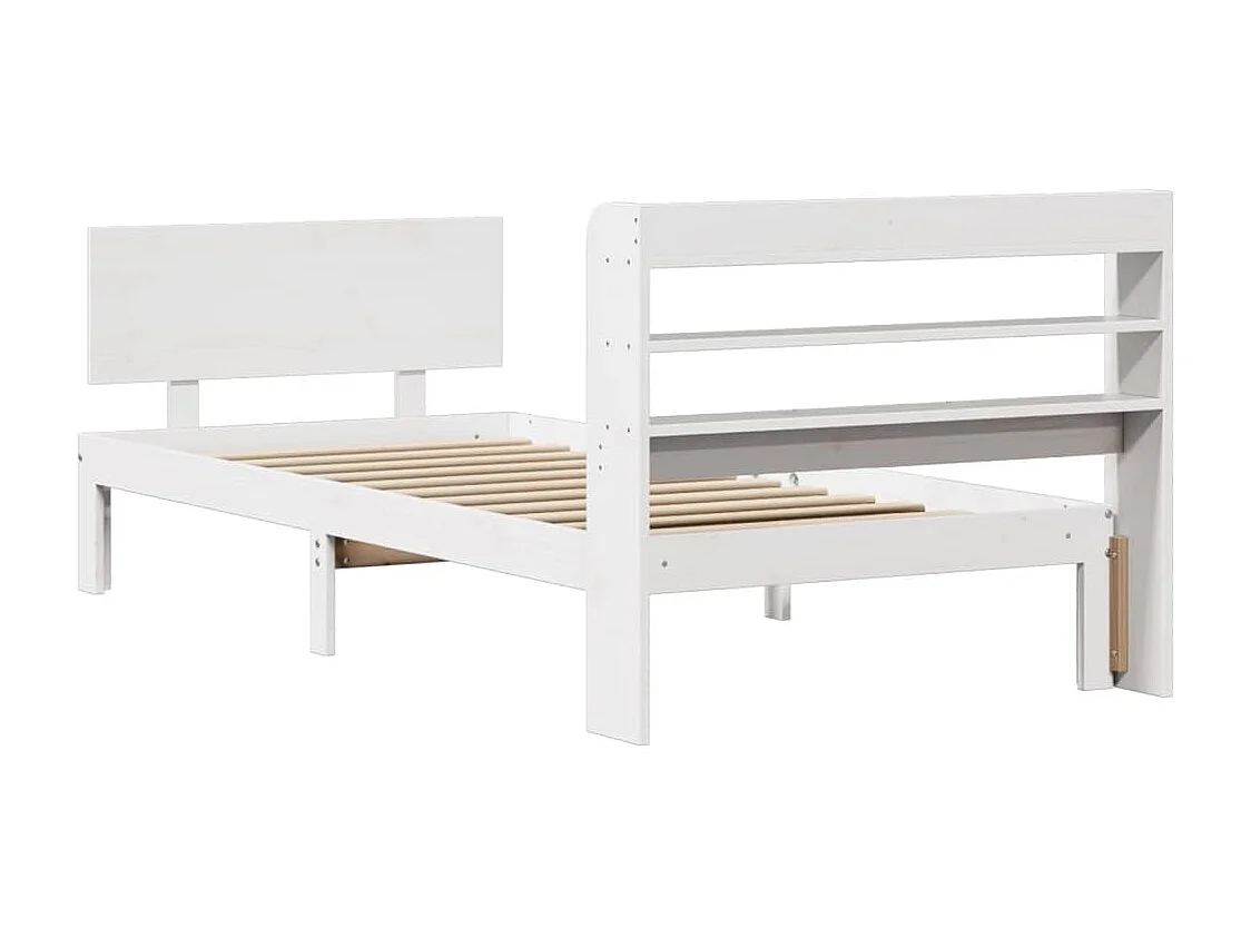 Bedframe met hoofdbord zonder matras wit 90x200 cm