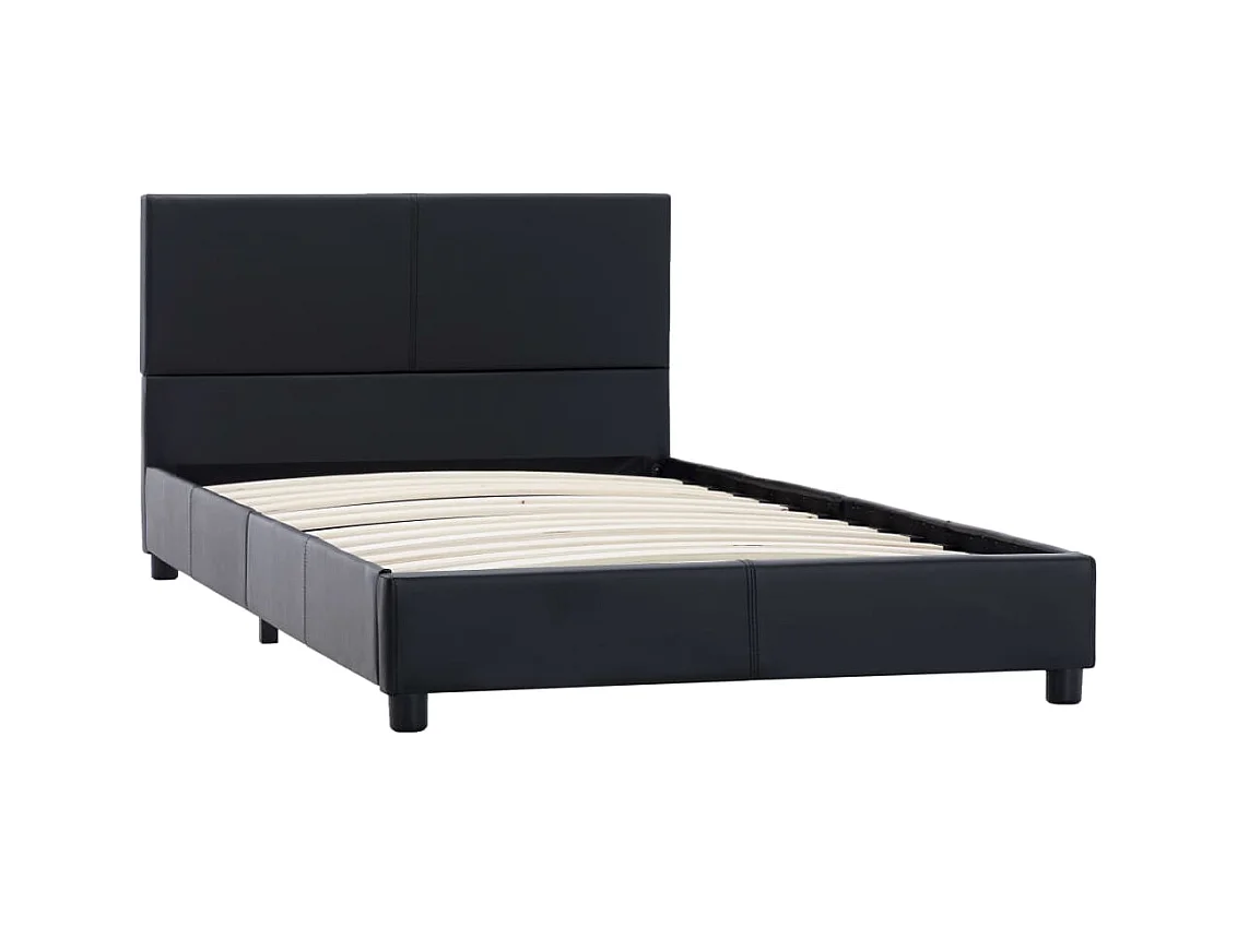 Bedframe zonder matras zwart kunstleer 90x200 cm