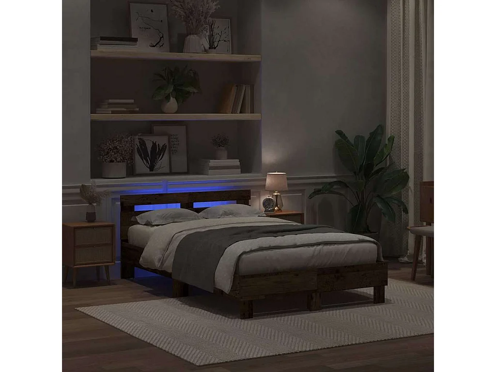 Cadre de lit Bois ancien 120 x 190 cm Bois d'ingénierie