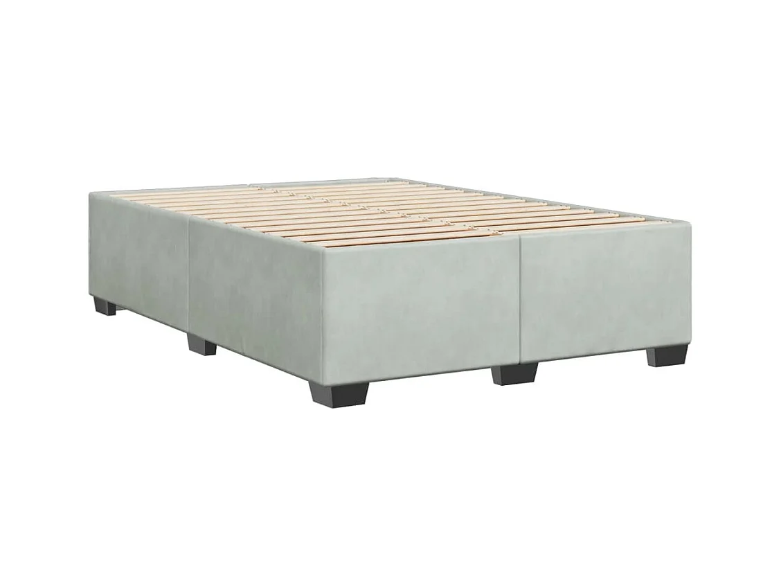 Bedframe zonder matras lichtgrijs 140x190 cm fluweel