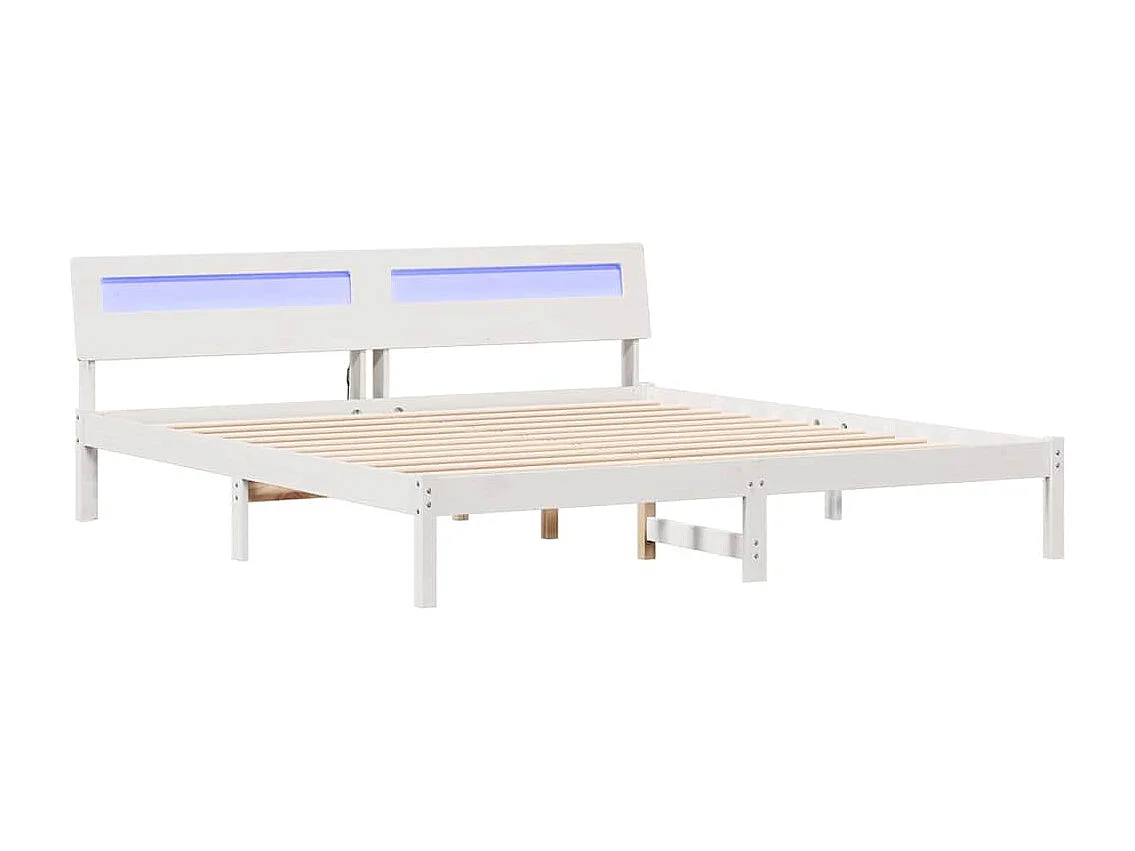 Estructura de cama blanca 180 x 200 cm Madera maciza de pino