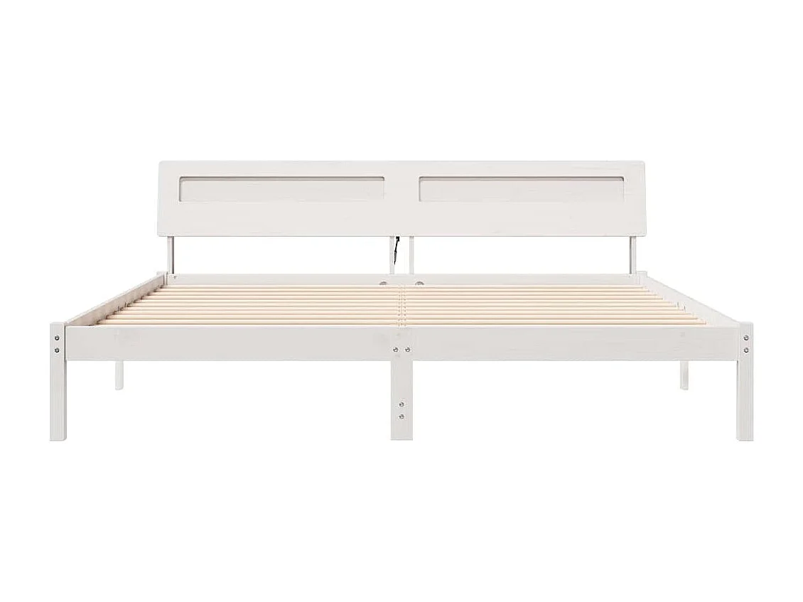 Estructura de cama blanca 180 x 200 cm Madera maciza de pino