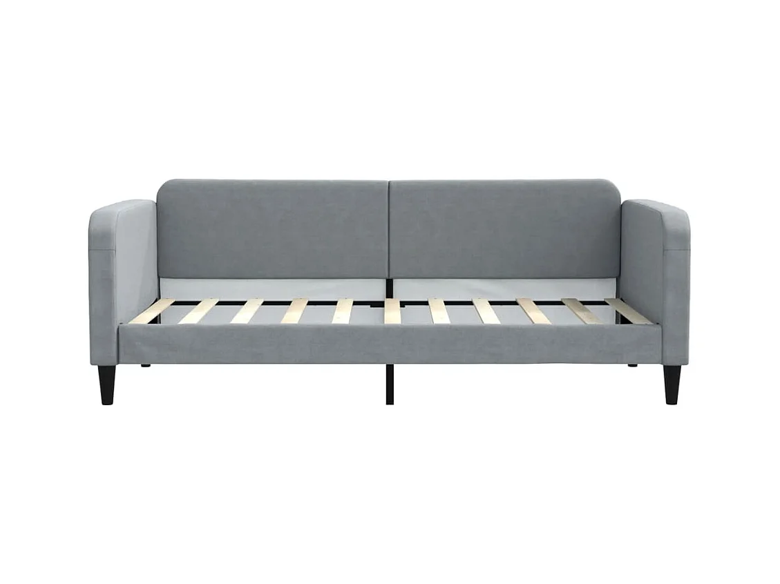Divano letto senza materasso grigio chiaro 90x190 cm tessuto