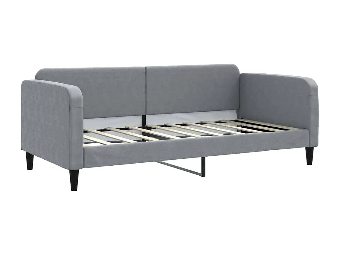 Dagbed zonder matras lichtgrijs 90x190 cm stof