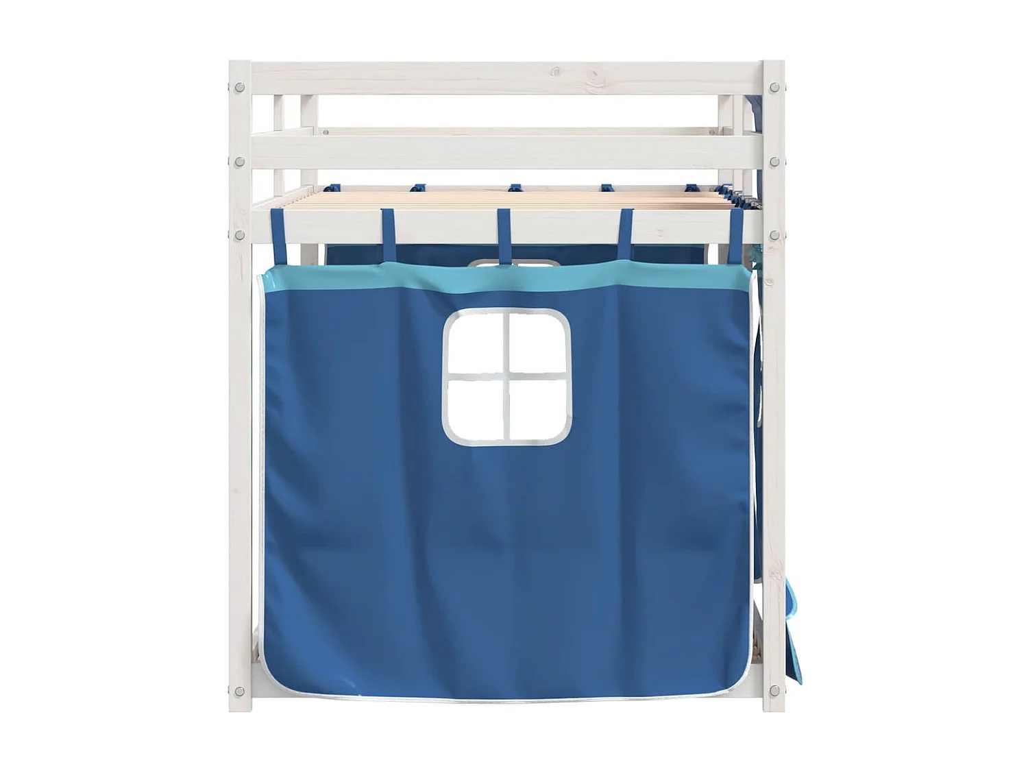 Letto a castello senza materasso blu 75x190 cm in legno massello di pino