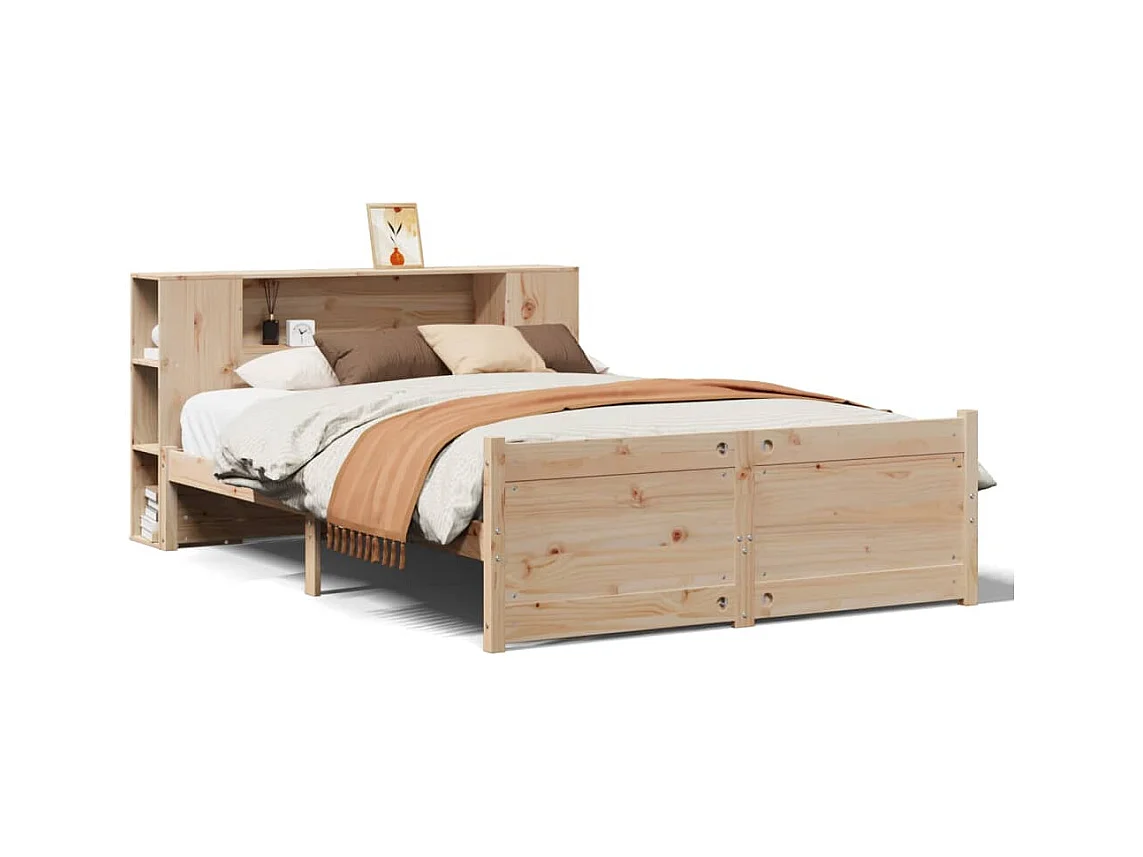 Bibliotheekbed zonder matras 120x200 cm massief grenenhout