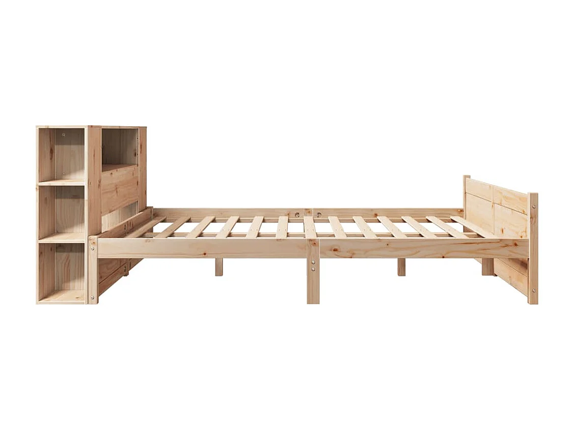 Letto a libreria senza materasso 120x200 cm in legno massello di pino