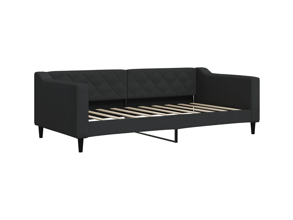 Lit de repos sans matelas noir 90x190 cm tissu