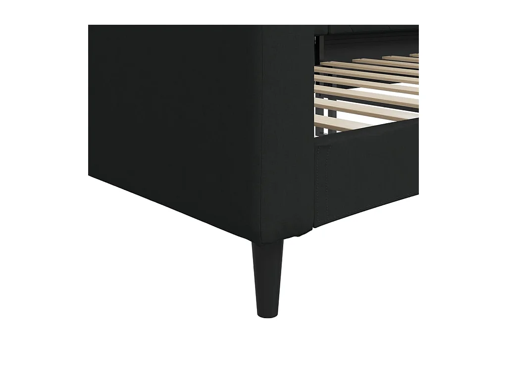 Lit de repos sans matelas noir 90x190 cm tissu