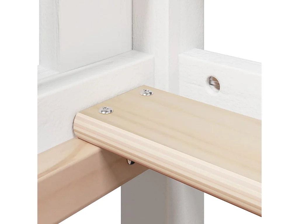 Letto alto senza materasso bianco 90x190 cm in legno massello di pino