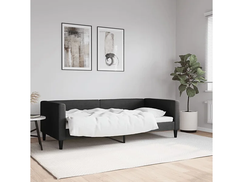 Daybed zonder matras zwart 90x190 cm stof