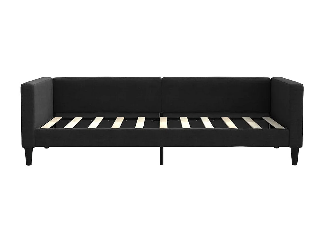 Divano letto senza materasso in tessuto nero 90x190 cm