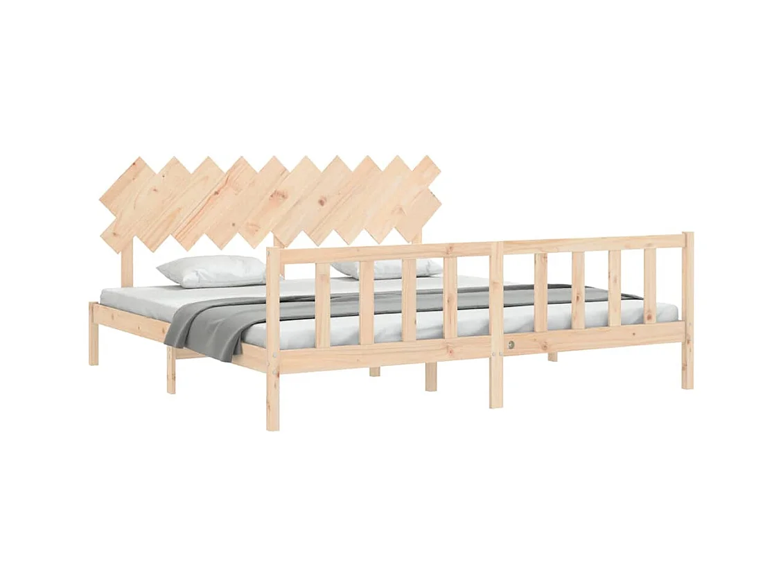 Struttura letto senza materasso 200x200 cm in legno massello di pino