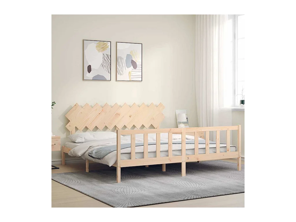 Struttura letto senza materasso 200x200 cm in legno massello di pino