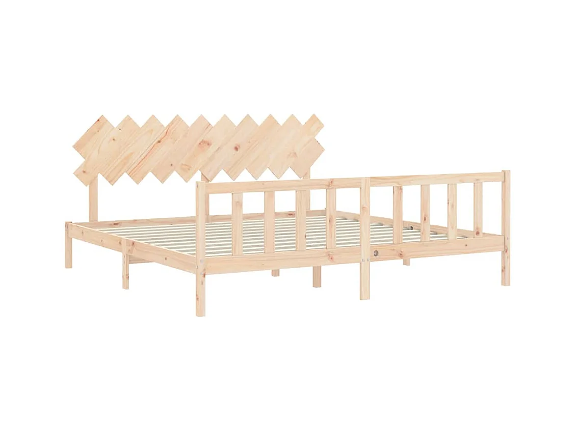 Struttura letto senza materasso 200x200 cm in legno massello di pino