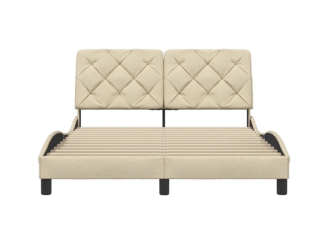 Bedframe zonder matras crème 120x200 cm stof