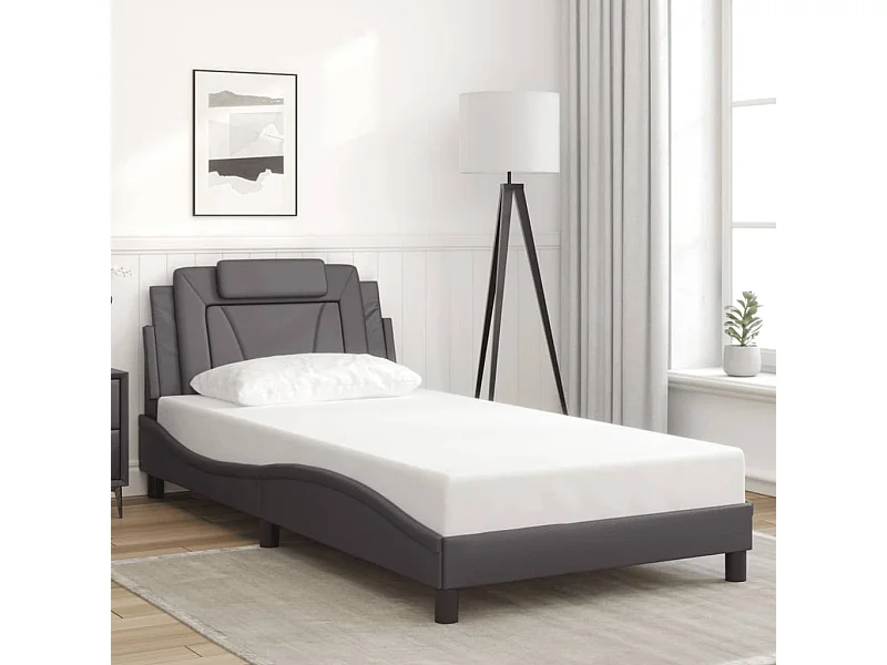 Struttura letto senza materasso grigio 100x200 cm similpelle