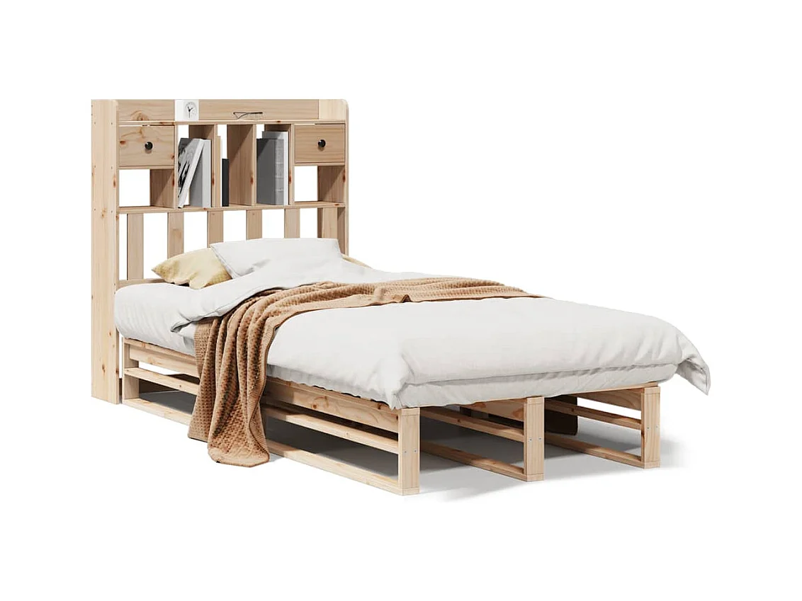 Boekenkastbed zonder matras 90x200 cm massief grenenhout