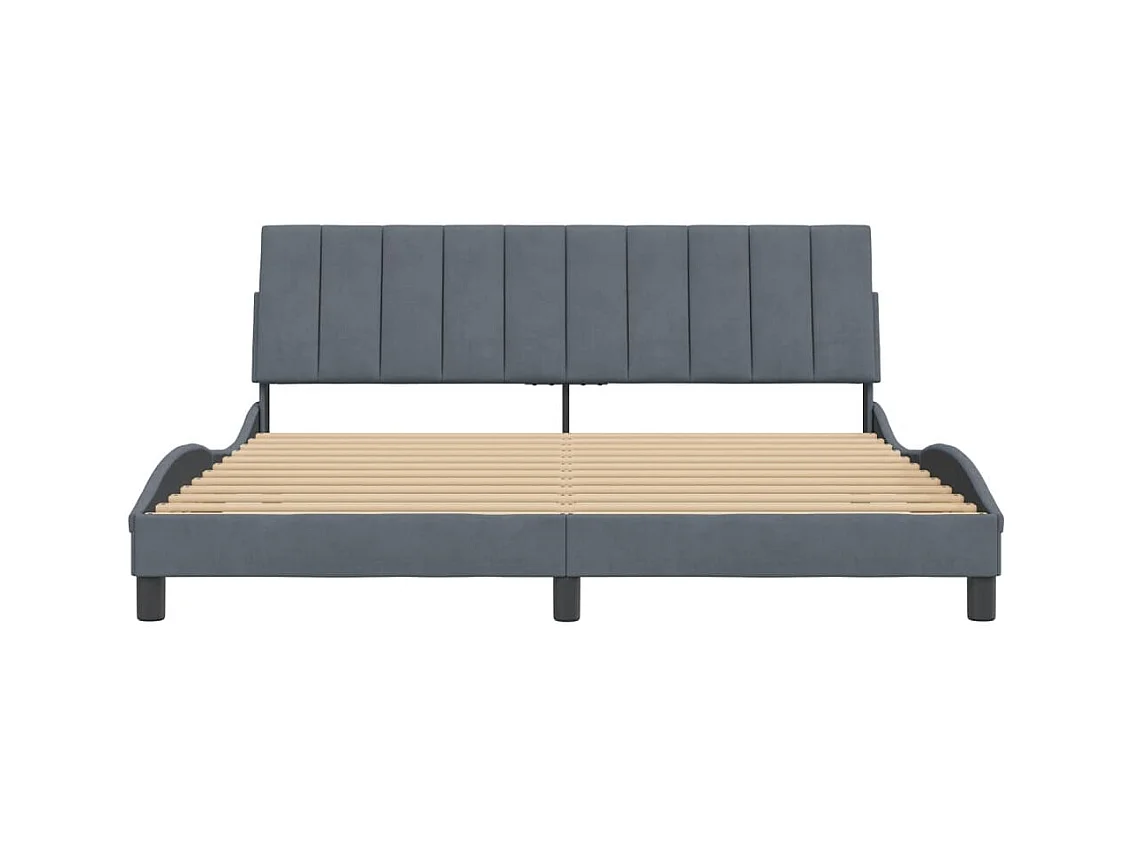 Estructura de cama sin colchón gris oscuro 180x200 cm terciopelo