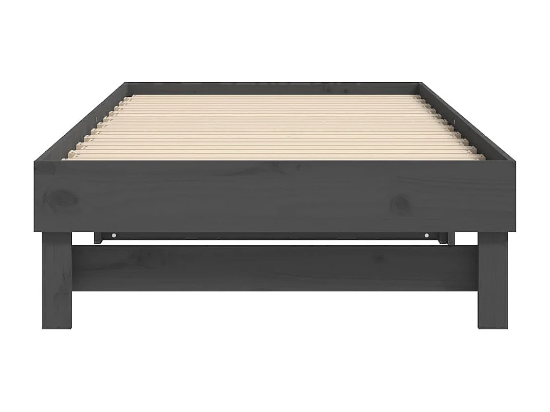 Schuifbed zonder matras grijs 2x(90x190) cm