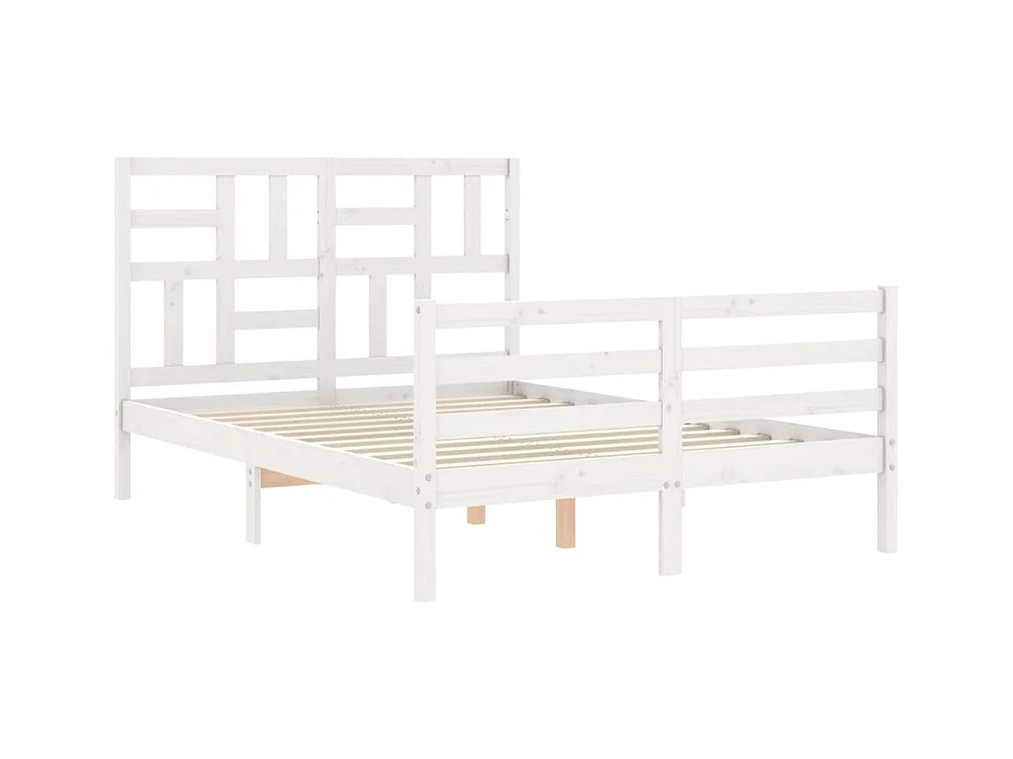 Cadre de lit sans matelas blanc 140x200 cm bois massif