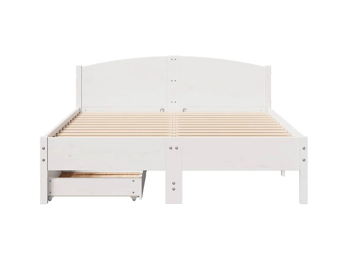 Bedframe zonder matras wit 135x190 cm massief grenenhout