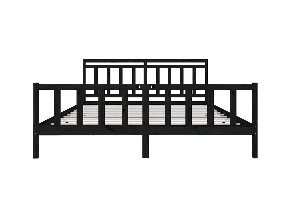 Struttura letto senza materasso in legno massello nero 200x200 cm