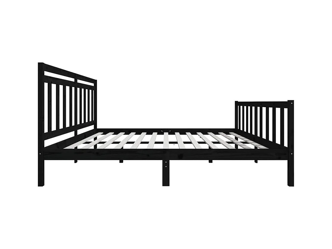 Struttura letto senza materasso in legno massello nero 200x200 cm