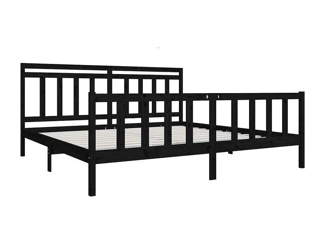 Struttura letto senza materasso in legno massello nero 200x200 cm