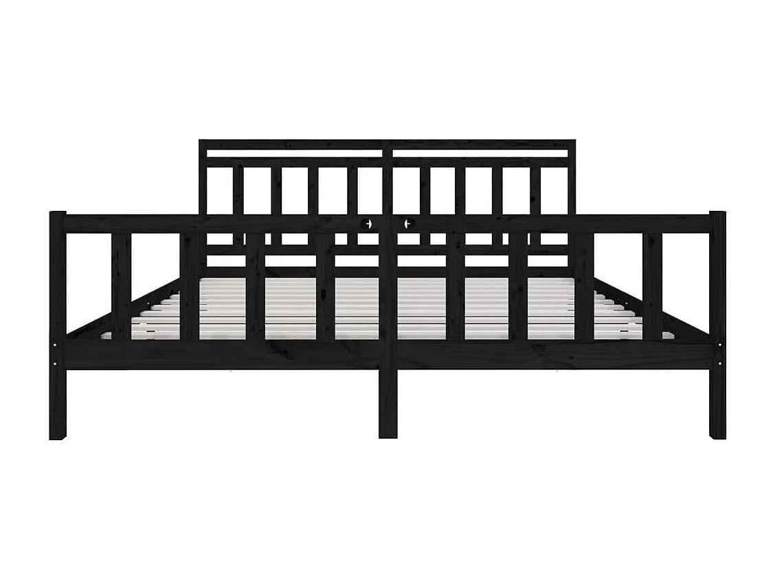 Struttura letto senza materasso in legno massello nero 200x200 cm