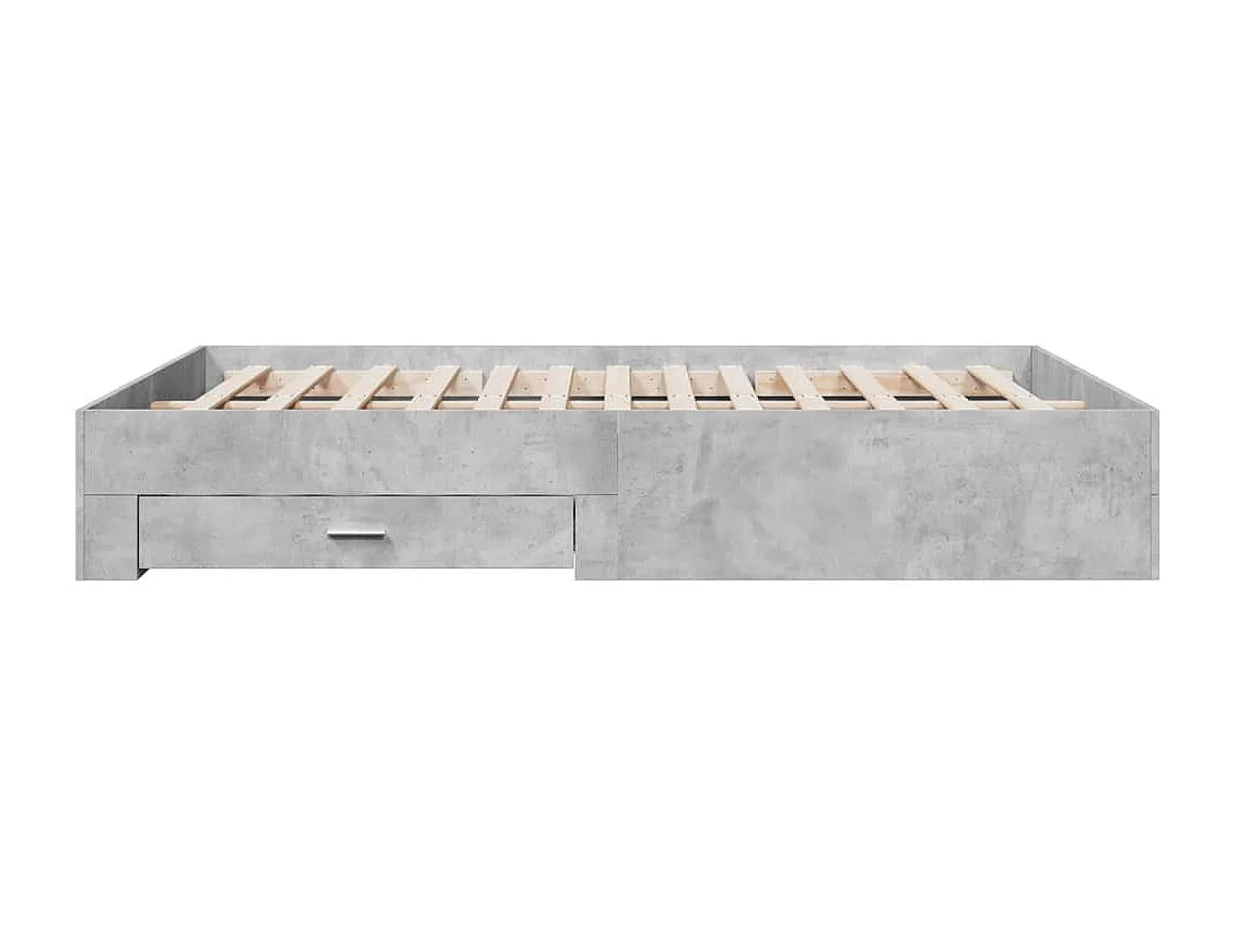 Estructura de cama con cajones sin colchón gris hormigón 160x200 cm