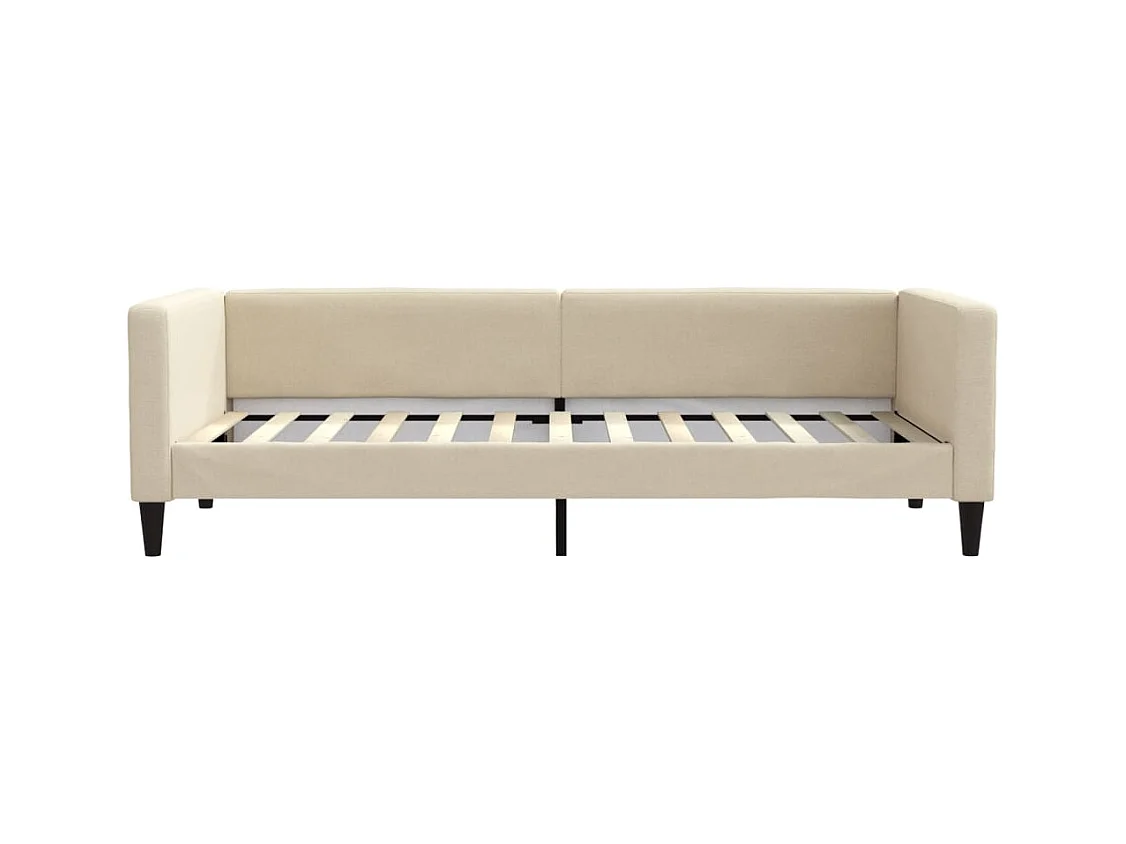 Lit de repos sans matelas crème 90x200 cm tissu