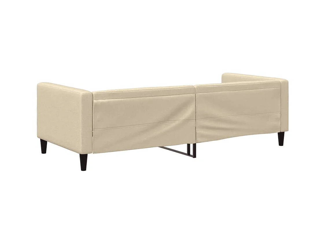 Lit de repos sans matelas crème 90x200 cm tissu