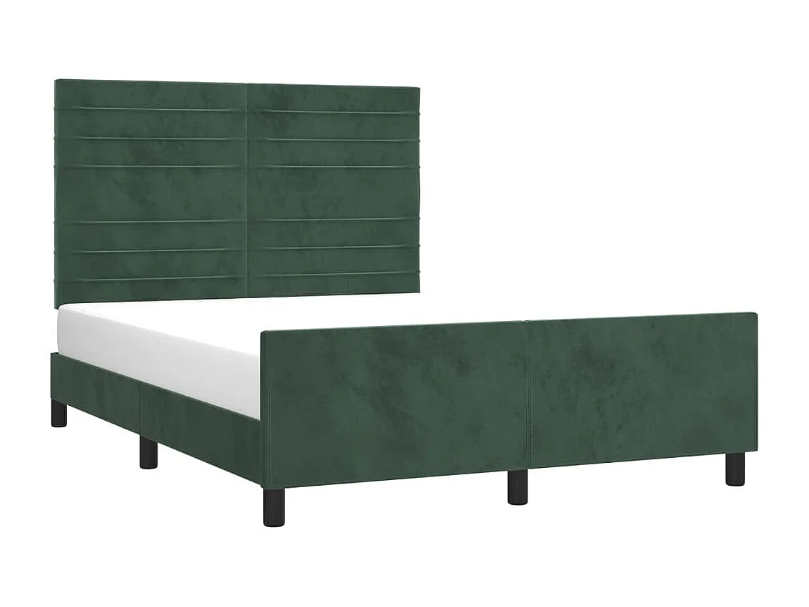 Donkergroen bedframe zonder matras 140x200 cm fluweel