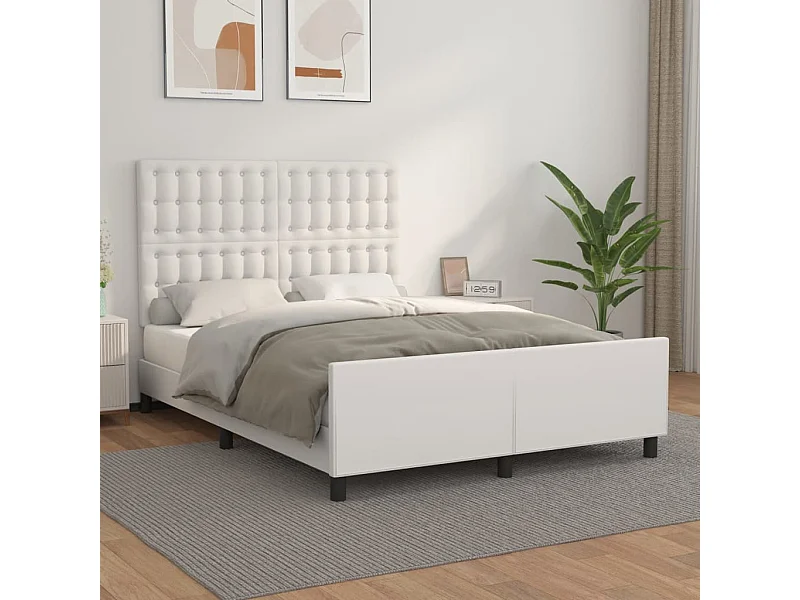 Bedframe zonder matras wit 140x200 cm kunstleer