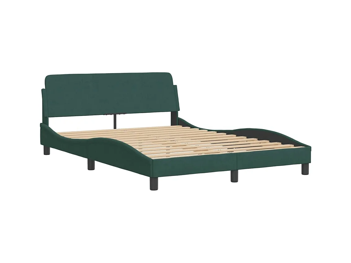 Cadre de lit sans matelas vert foncé 120x200 cm velours