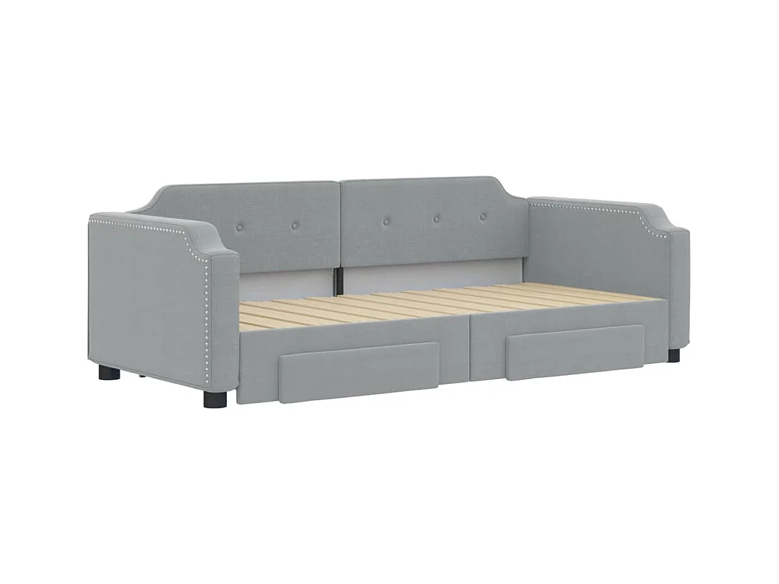 Tagesbett mit Ausziehbett und Schubladen ohne Matratze 100x200 cm