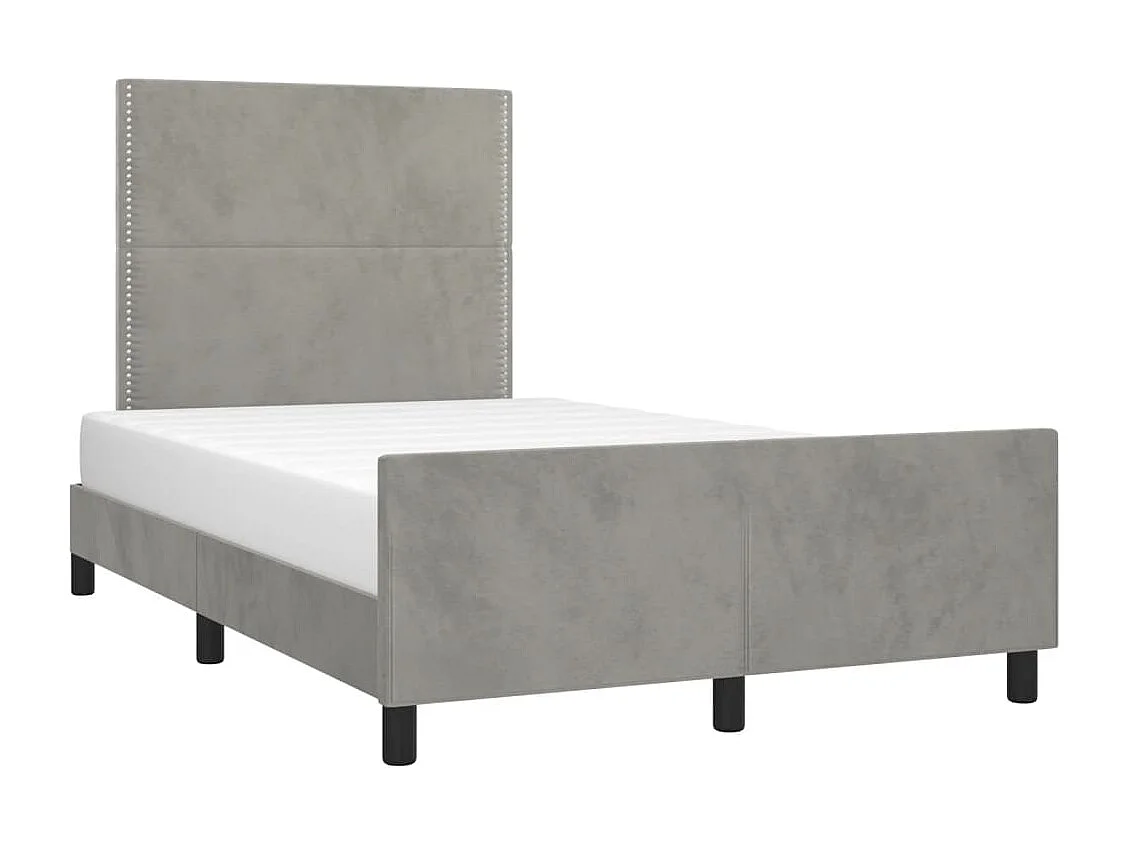 Estructura de cama sin colchón gris claro 120x200 cm terciopelo