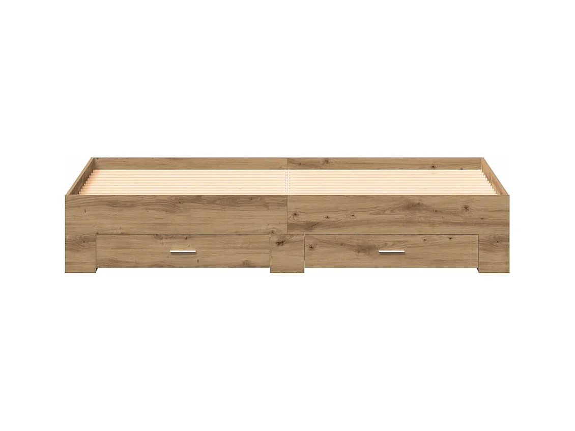 Bedframe met lades, handgemaakt eikenhout, 180 x 200 cm