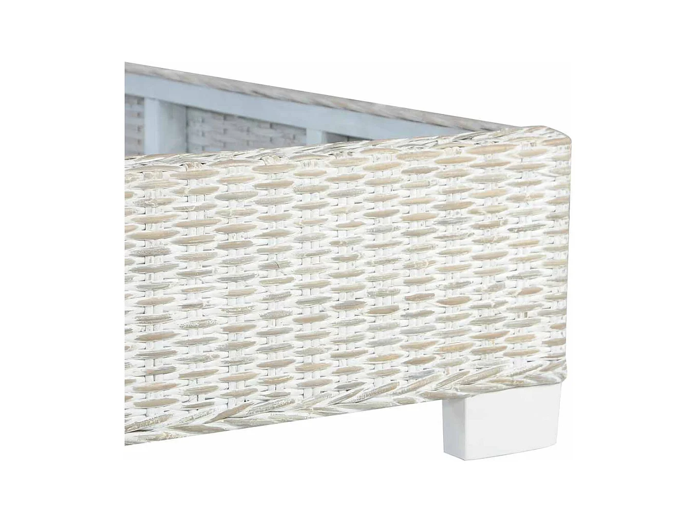 Estructura de cama sin colchón Ratán natural gris 140x200 cm
