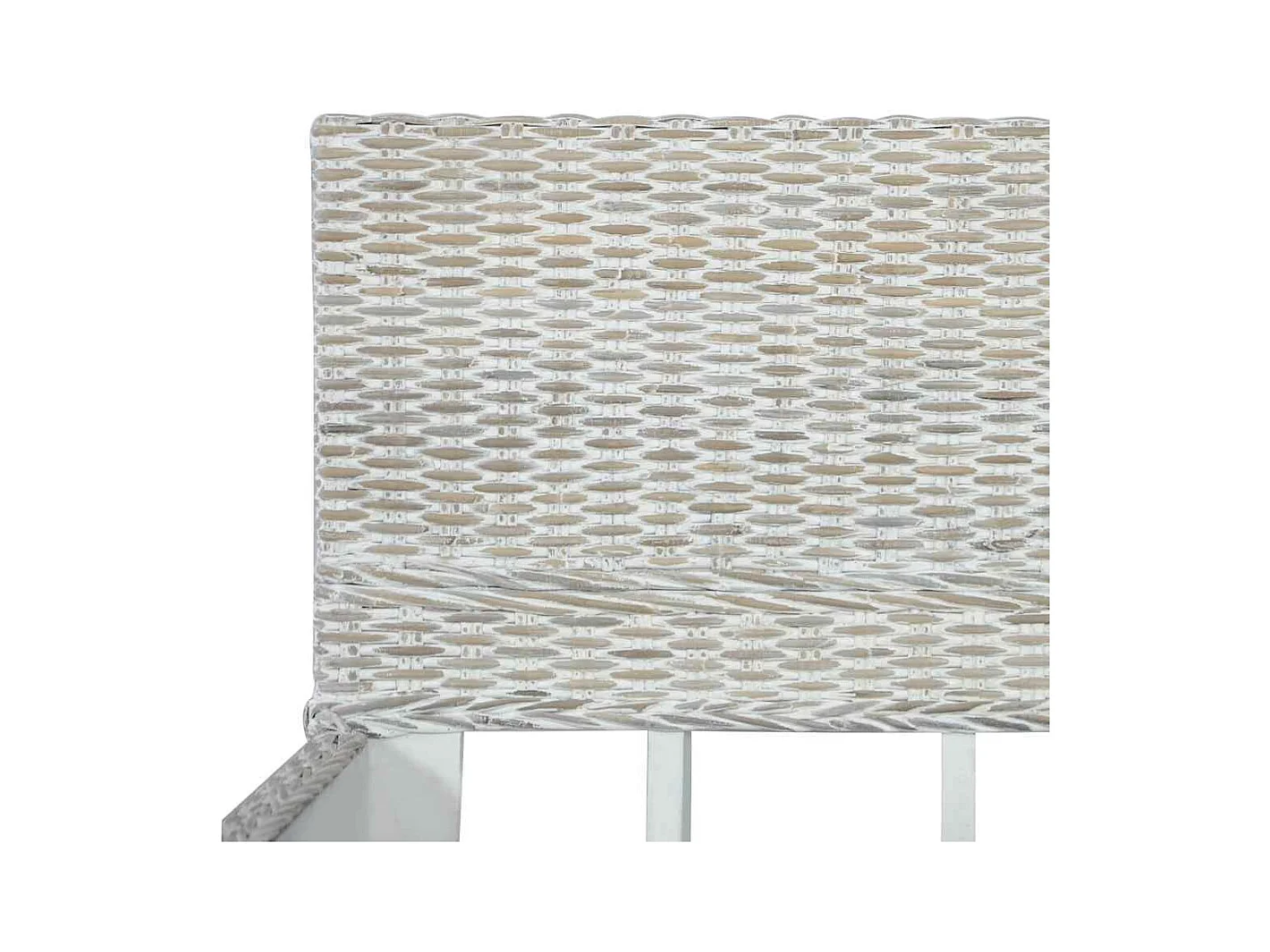 Estructura de cama sin colchón Ratán natural gris 140x200 cm